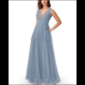 Azazie bridesmaid dress. Style Katana. Worn Once. Color is dusty blue.